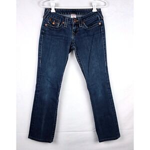 True Religion Billy Straight Leg Jeans Dark Wash Low Rise Size 26 Made in USA